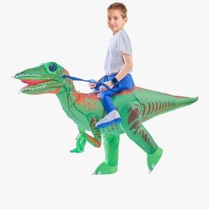 Inflatable Dinosaur Costume for Kids - Green Raptor